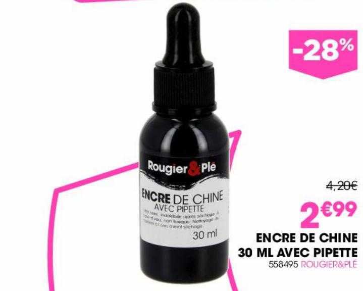 encre de chine 30 ml avec pipette