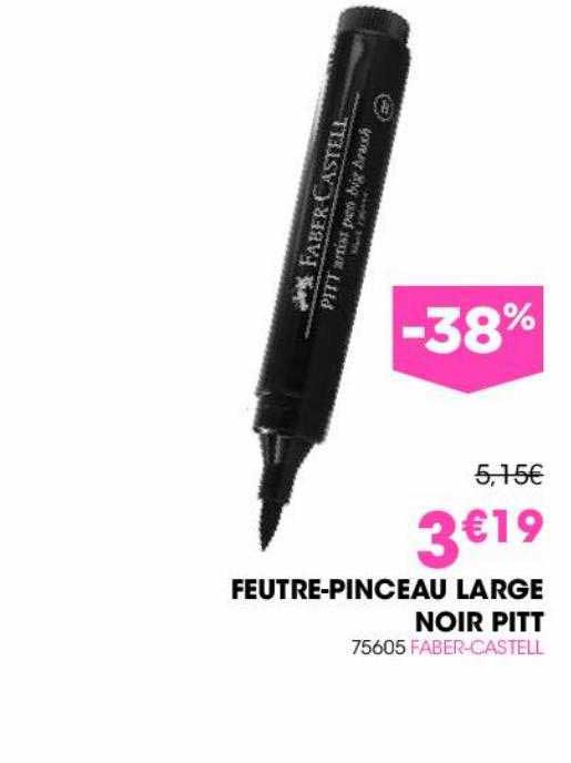 feutre-pinceau large noir pitt