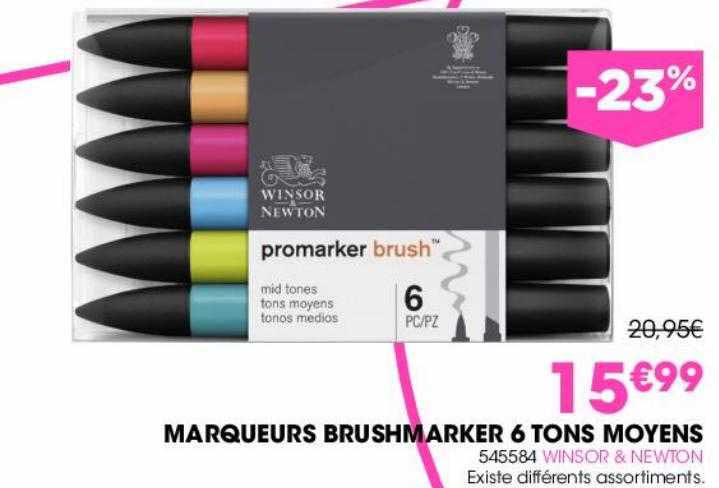 marqueurs brushmarker 6 tons moyens