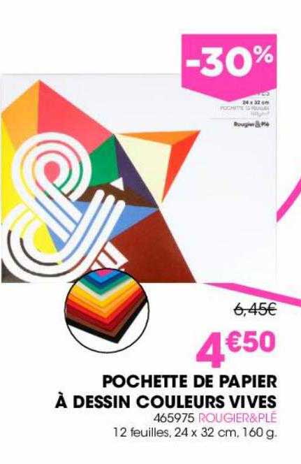 pochette de papier à dessin couleurs vives rougier&plé