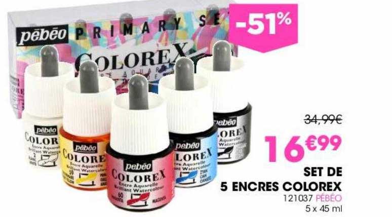 set de 5 encres colorex