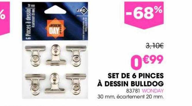 Set De 6 Pinces à Dessin Bulldog