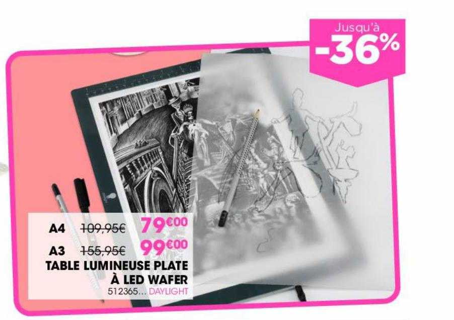 table lumineuse plate à led wafer