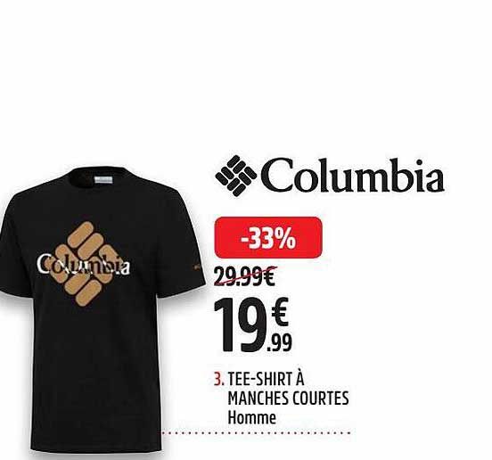 tee-shirt à manches courtes homme columbia