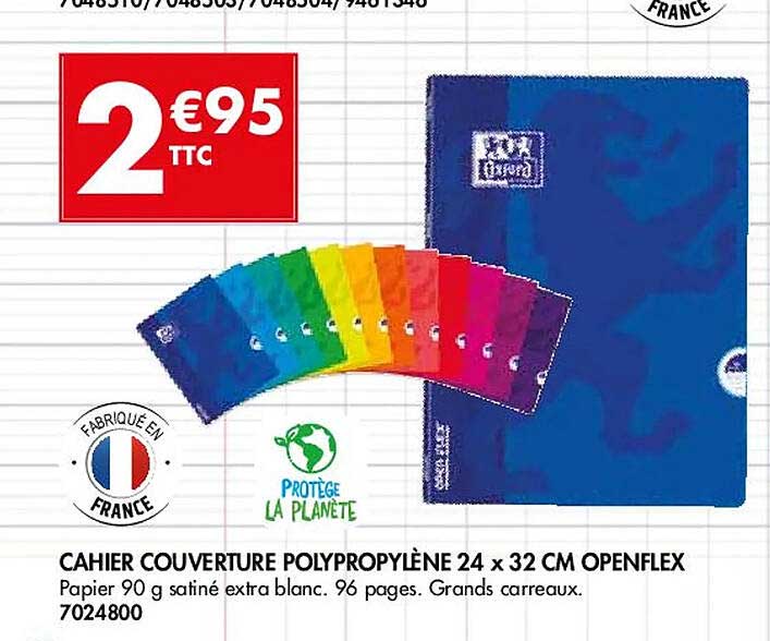 Cahier Couverture Polypropylène 24 X 32 Cm Openflex Oxford