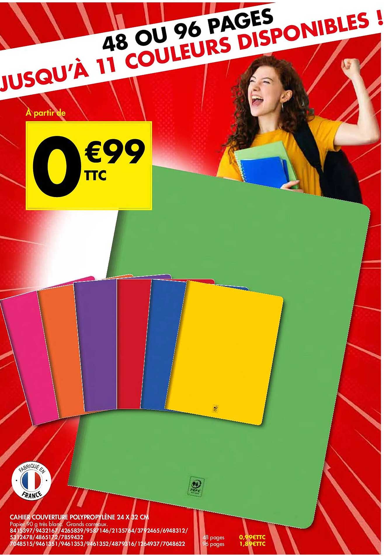 Cahier Couverture Polypropylène 24 X 32 Cm