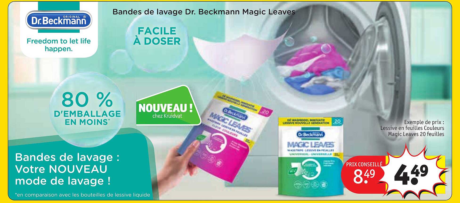 lessive en feuilles couleurs magic leaves 20 feuilles dr. beckmann