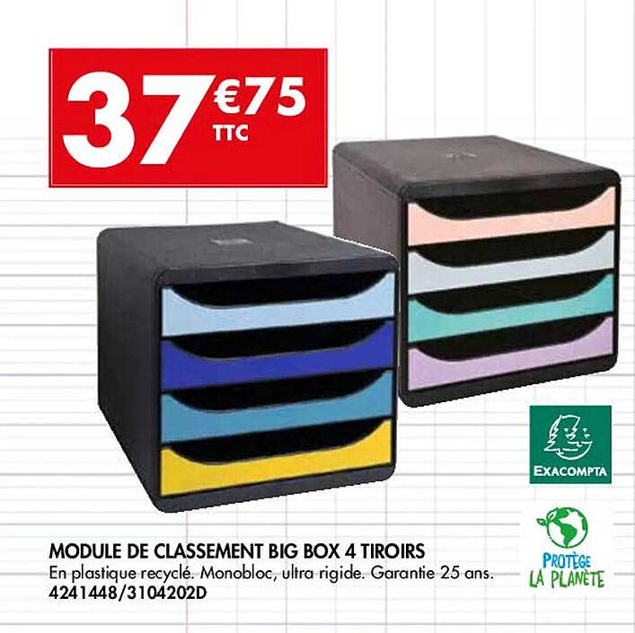 module de classement big box 4 tiroirs