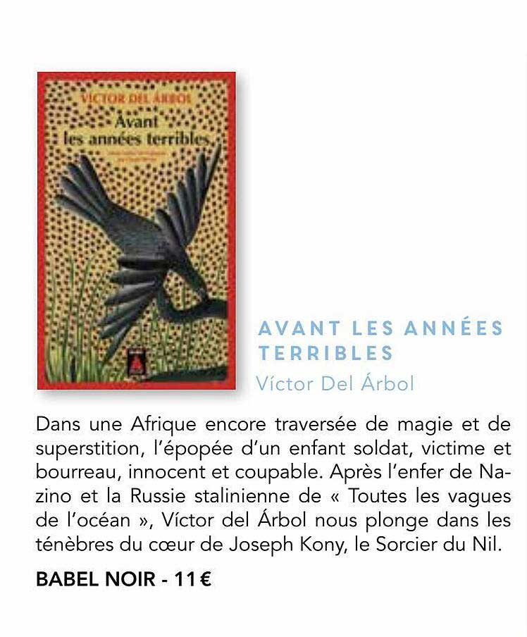 avant les années terribles - victor del árbol