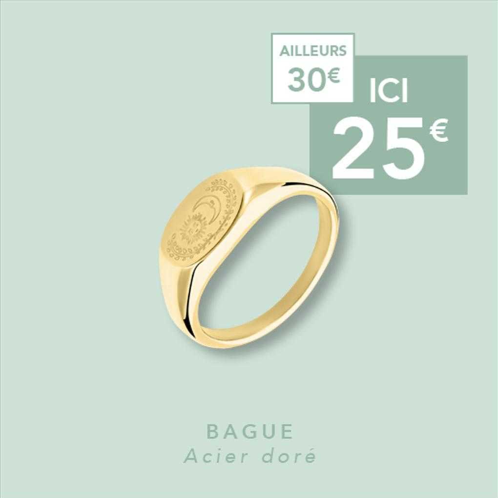 Bague Acier Doré