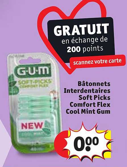 bâtonnets interdentaires soft picks comfort flex cool mint gum