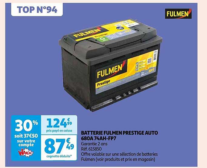 batterie fulmen prestige auto 680A 74Ah-fp7