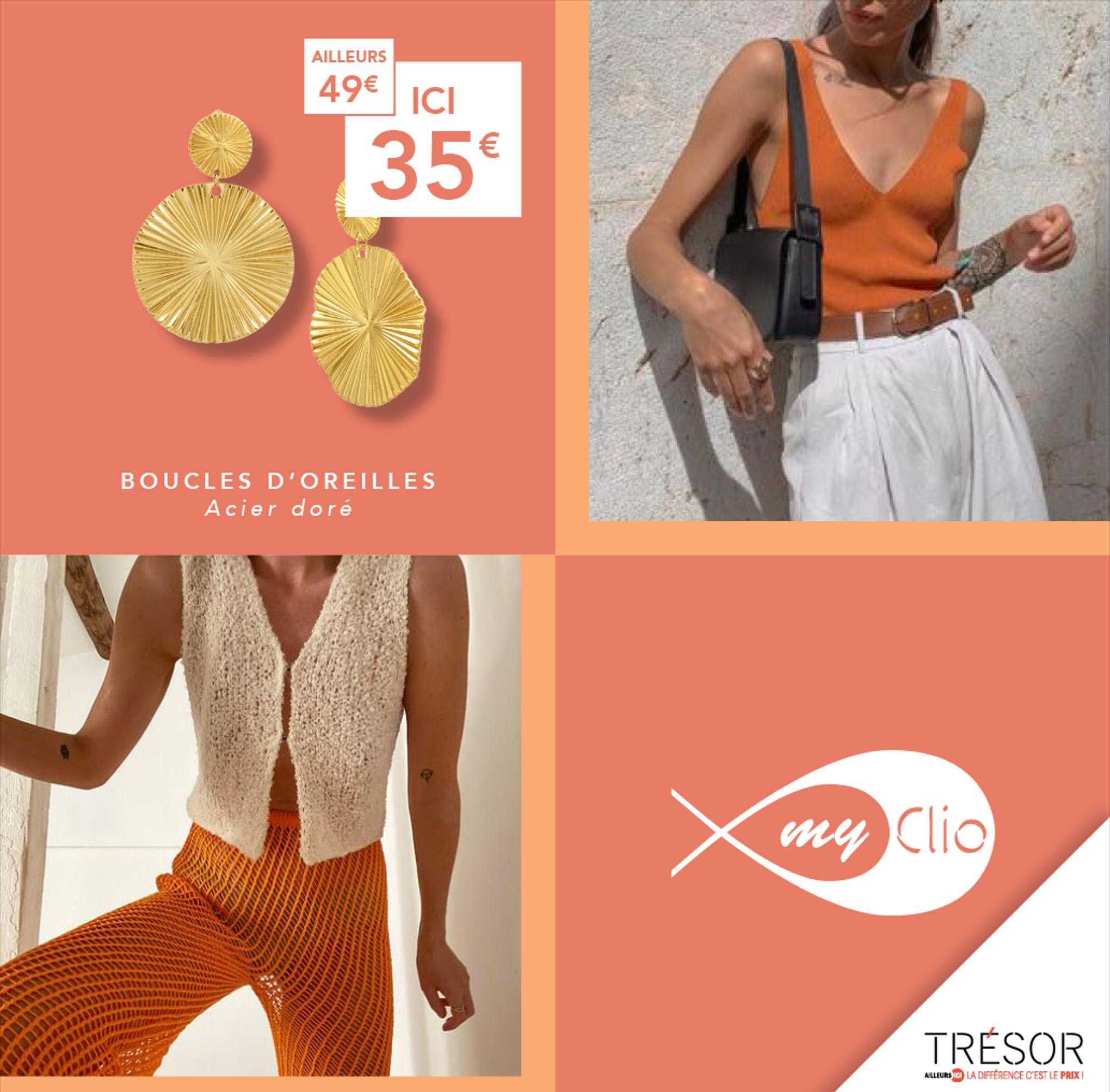 Boucles D'oreilles Acier Doré