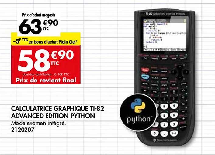 calculatrice graphique ti-82 advanced édition python