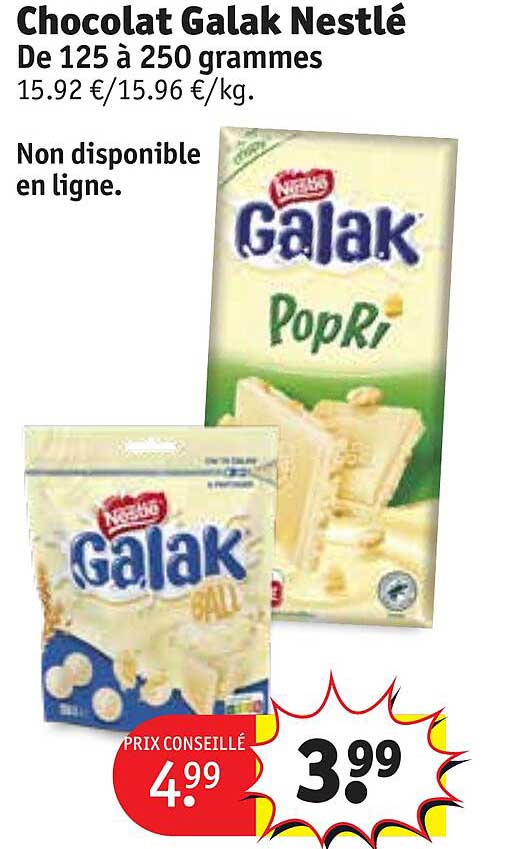 chocolat galak nestlé