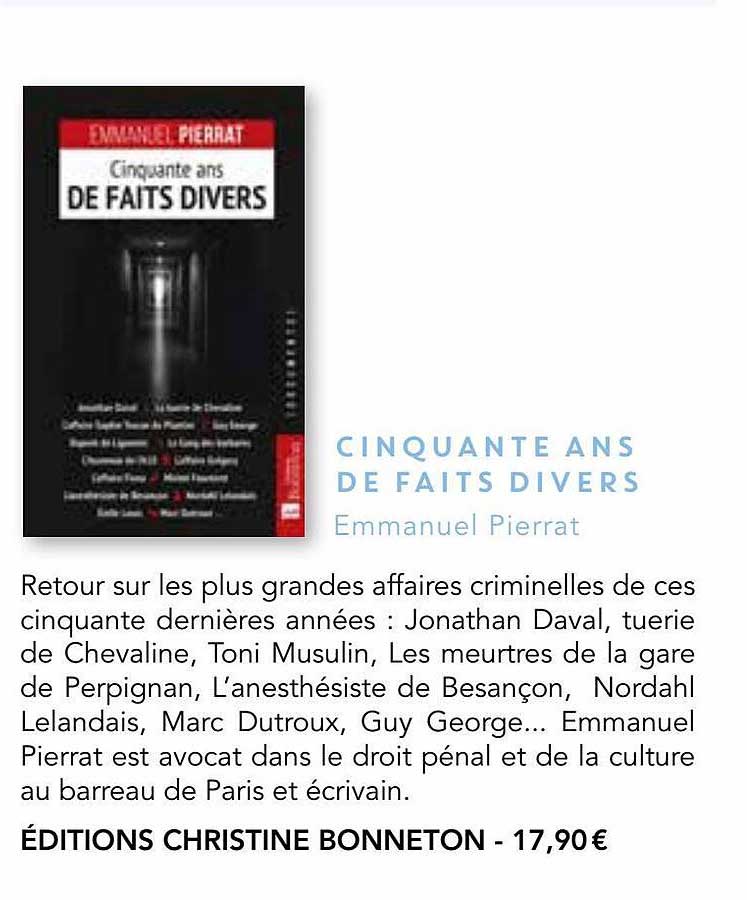 cinquante ans de faits divers - emmanuel pierrat