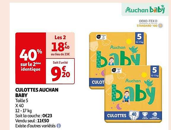 Culottes Auchan Baby