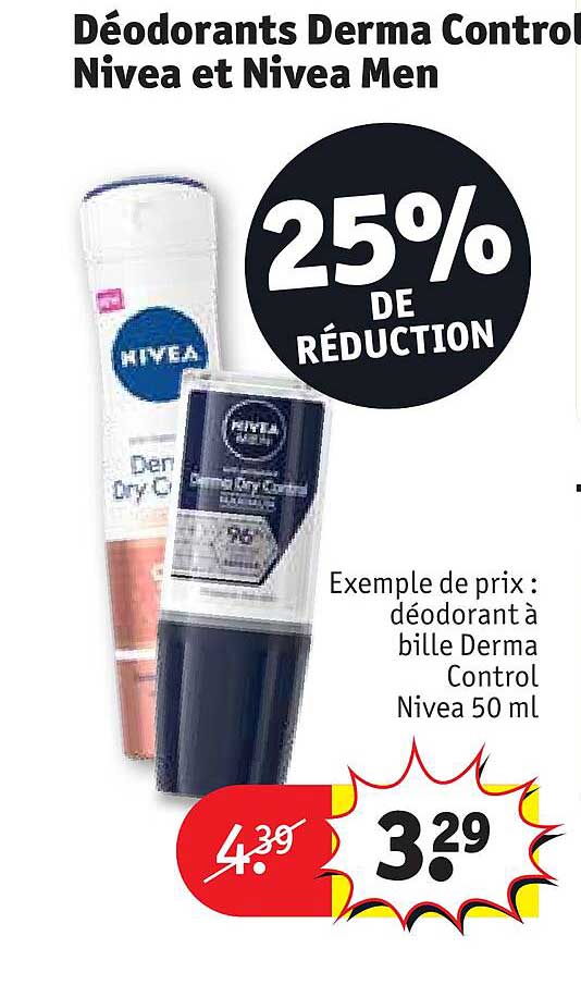 déodorants derma control nivea et nivea men