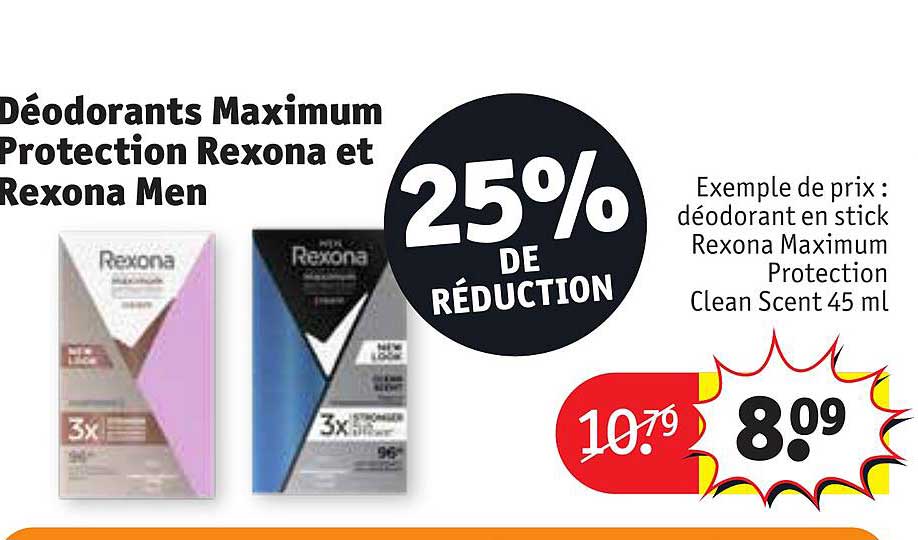 déodorants maximum protection rexona et rexona men