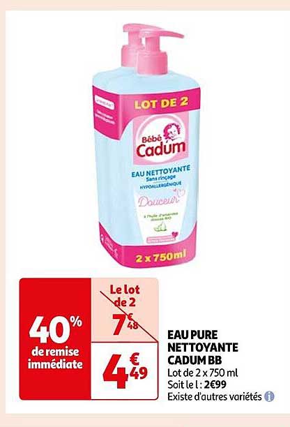 Eau Pure Nettoyante Cadum Bb