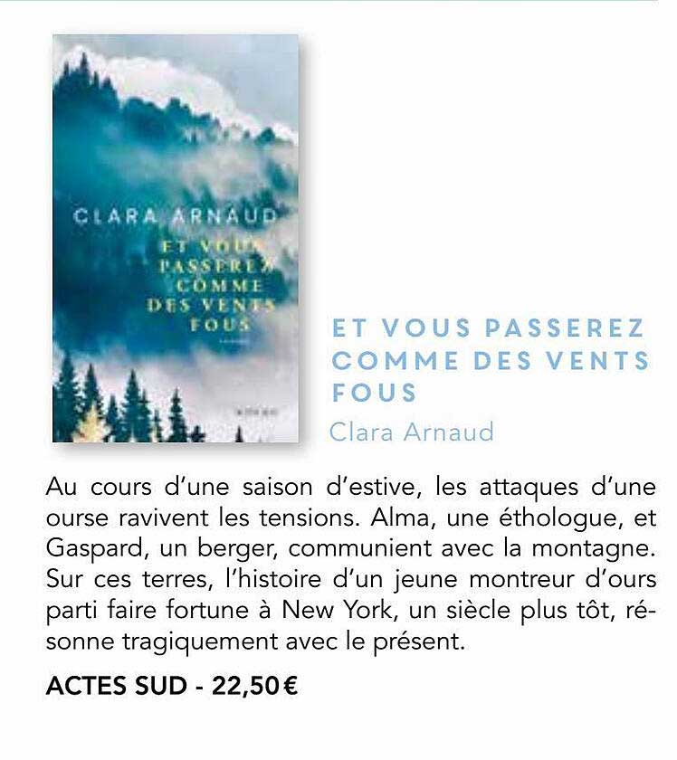 et vous paserez comme des vents fous - clara arnaud