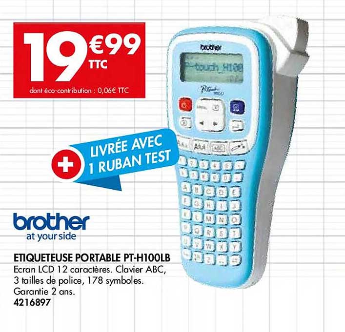 étiqueteuse portable pt-h100lb brother