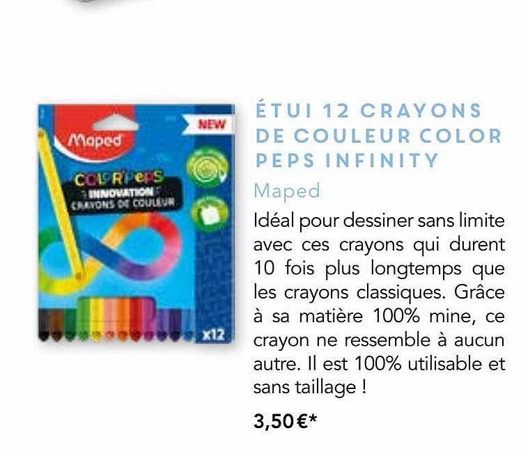 étui 12 crayons de couleur color peps infinity - maped