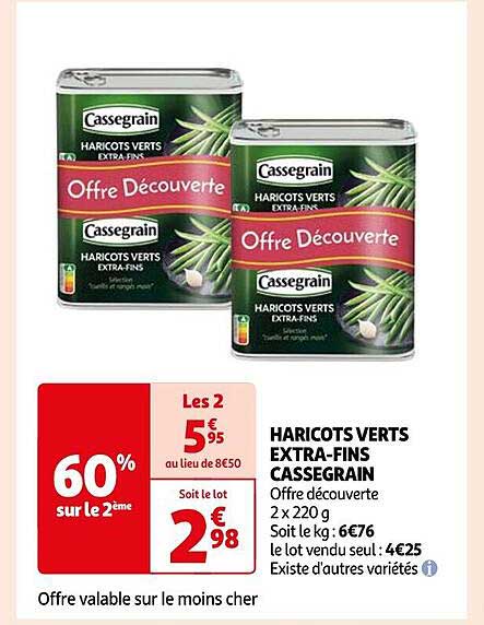 haricots verts extra-fins cassegrain