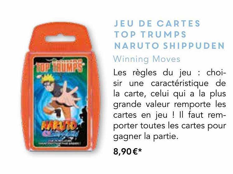 jeu de cartes top trumps naruto shippuden - winning moves