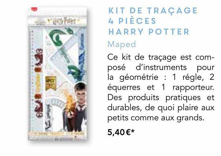 kit de traçage 4 pièces harry potter - maped