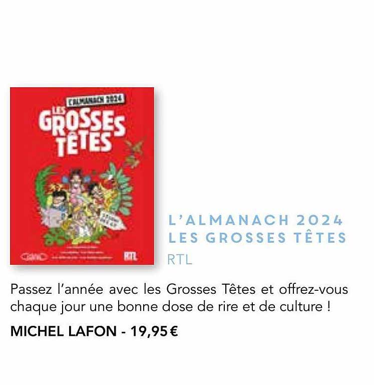 l'almanach 2024 les grosses têtes - rtl