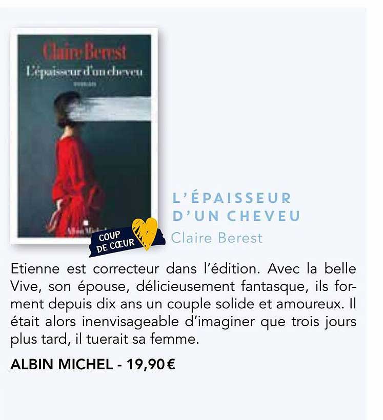 l'épaisseur d'un cheveu - claire berest