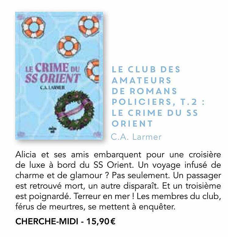 le club des amateurs de romans policiers, t.2 : le crime du ss orient - c.a. larmer