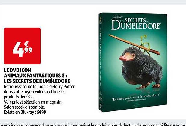 Le Dvd Icon Animaux Fantastiques 3 : Les Secrets De Dumbledore