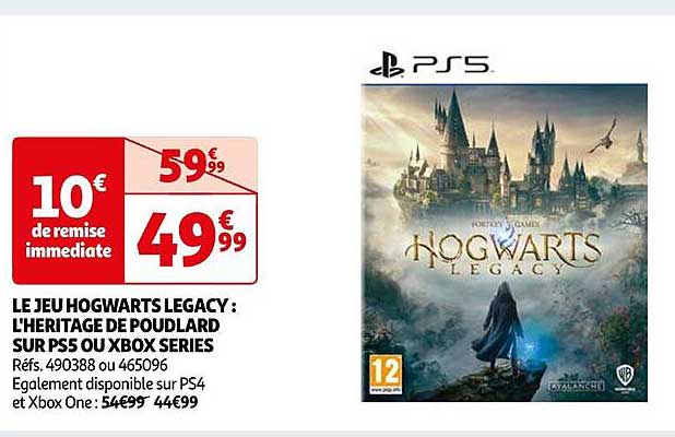 le jeu hogwarts legacy : l'héritage de poudlard sur ps5 ou xbox séries