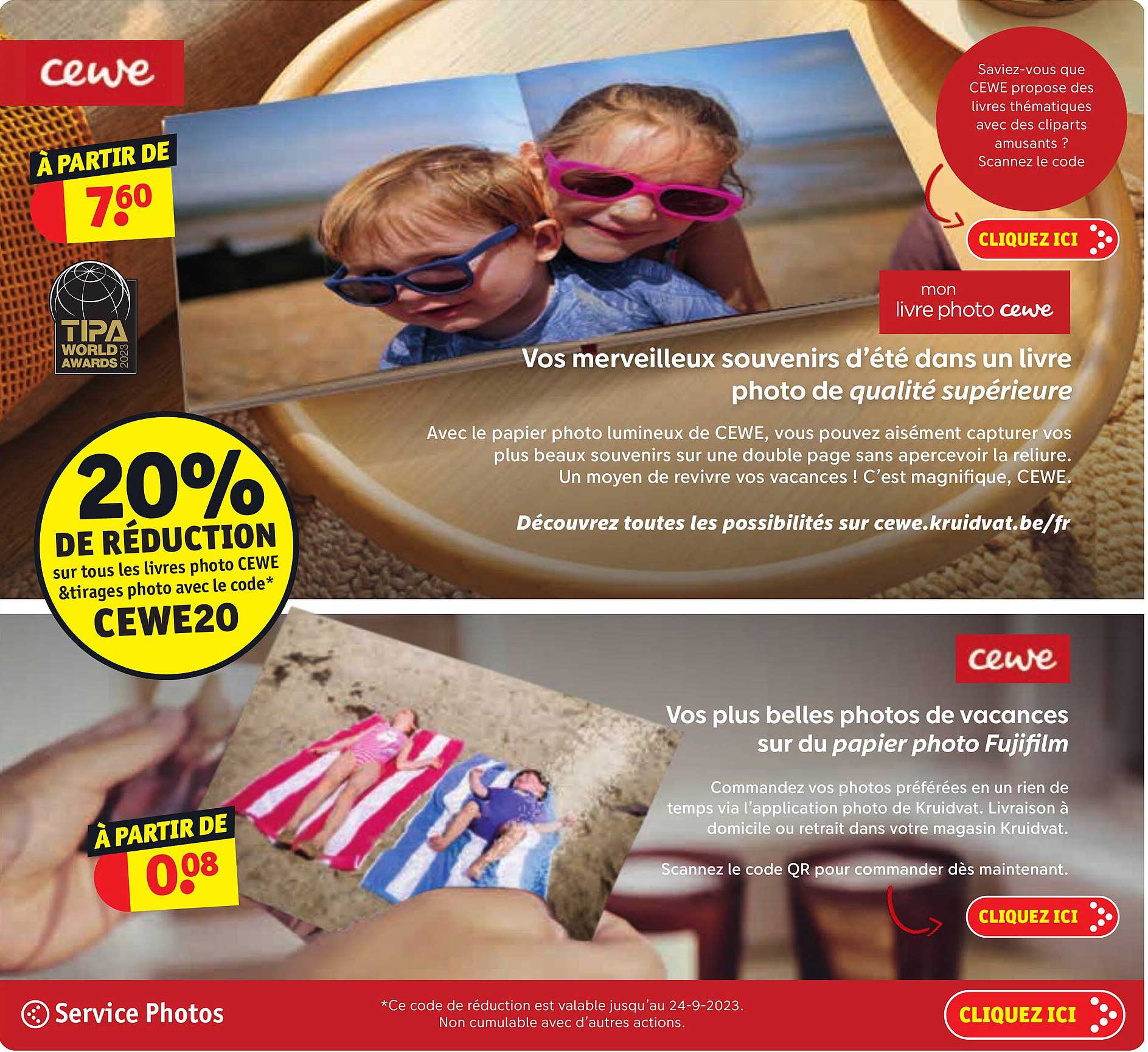 les livres photo cewe & tirages photo avec le code cewe20