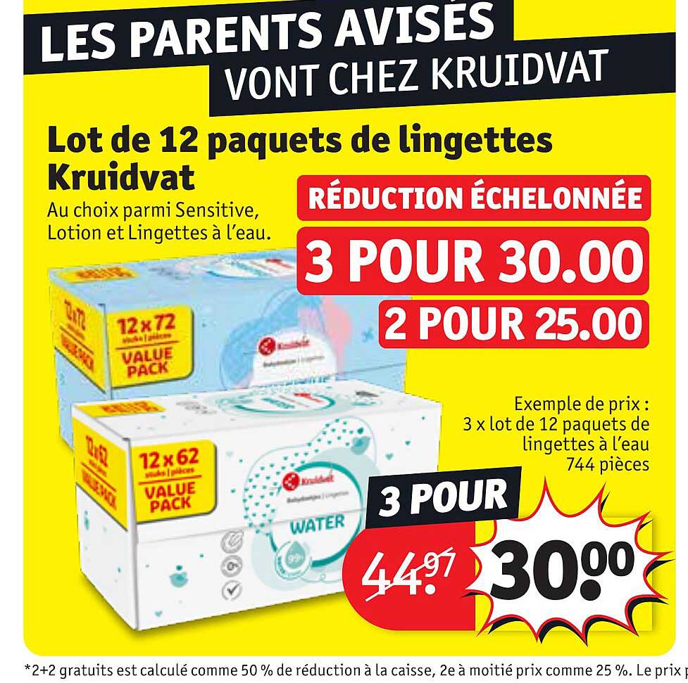Lot De 12 Paquets De Lingettes Kruidvat