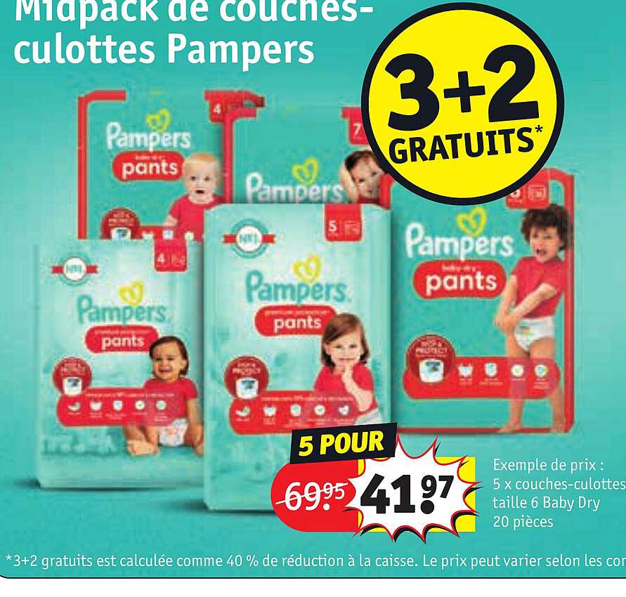 midpack de couches-culottes pampers