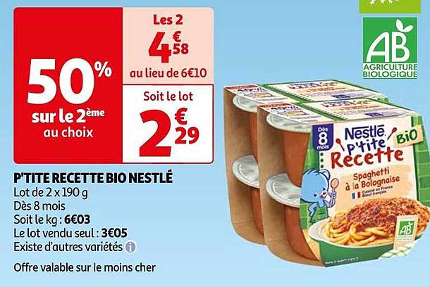 p'tite recette bio nestlé