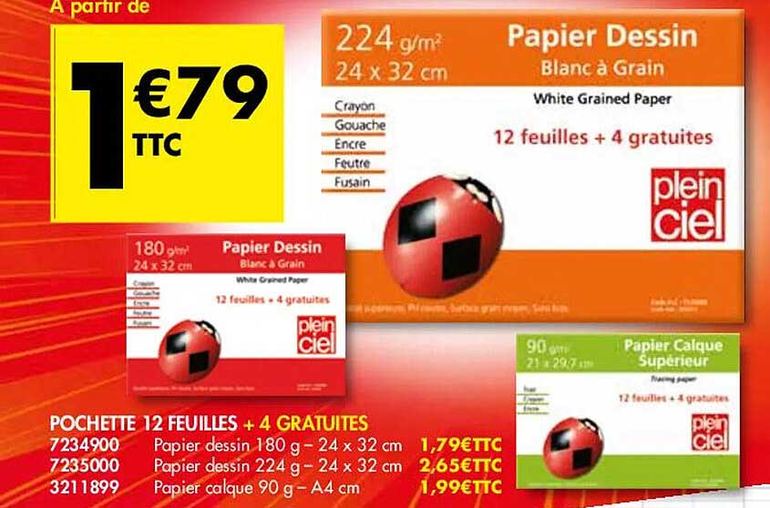 pochette 12 feuilles + 4 gratuites