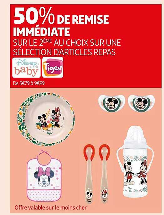 sélection d'articles repas disney baby, tigex