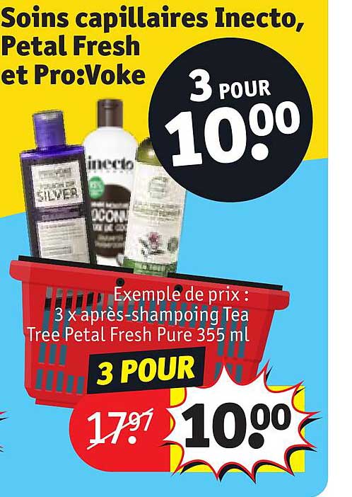 soins capillaires inecto, petal fresh et pro:voke