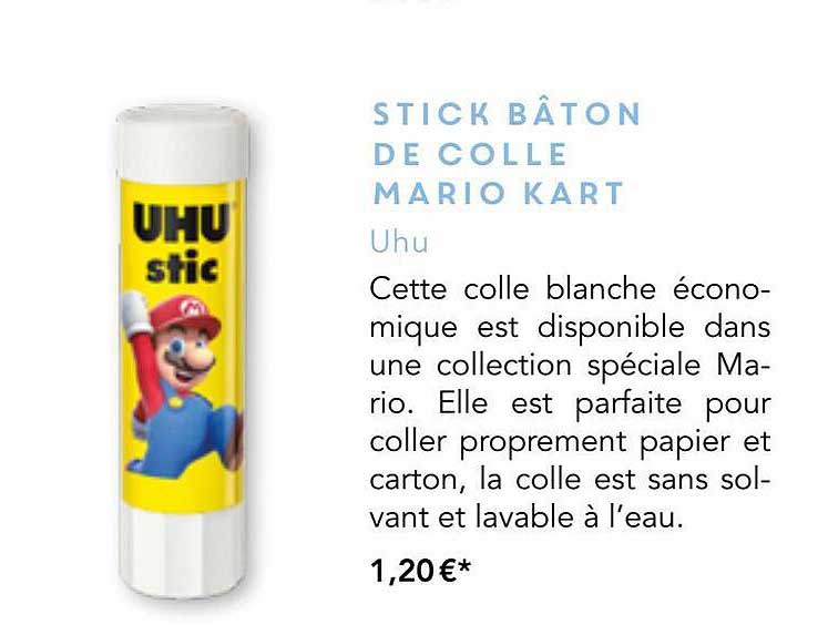 stick bâton de colle mario kart - uhu