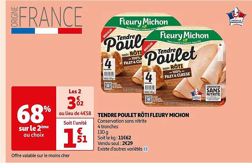 tendre poulet rôti fleury michon