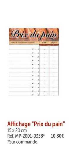 affichage "prix du pain"