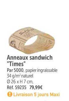 anneaux sandwich times