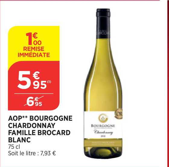 aop boourgogne chardonnay famille brocard blanc