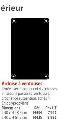 ardoise à ventouses