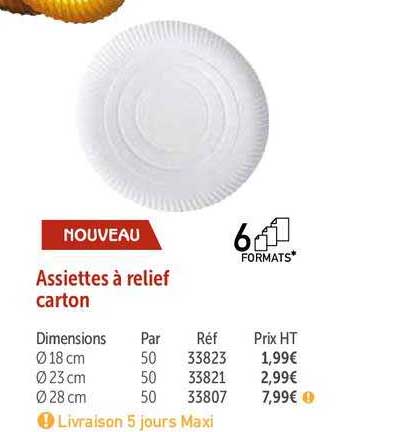 assiettes à relief carton