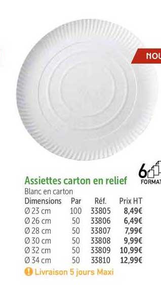 assiettes carton en relief